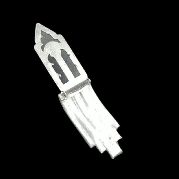 Antique Art Deco Pair Sapphire Rhinestone Architectural Dress Clips - Picture 6 of 6